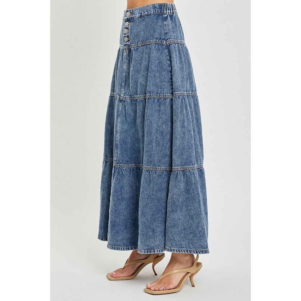 RISEN High Rise Ruffle Long Skirts - Medium - Picture 3 of 6